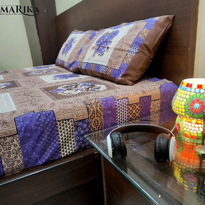 King Size Floral Bed Sheet & Pillow Cover Set by Marika Textiles | Shop Now