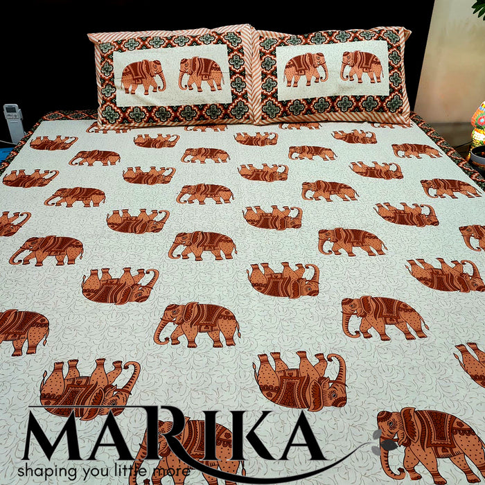 Indian Cotton bedsheet Animal Print Bedspread Queen Size Coverlet | Buy Now