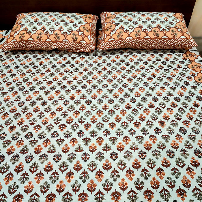 Beautiful Orange Colour Cotton Bedsheet For Your Bedding | Buy Now