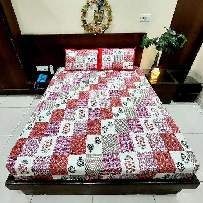 Buy at Low Price Cotton Bedsheet with 2 Pillow Covers Set