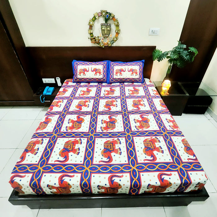 Indian Bedcover Animal Print Coverlet Blue Queen Size | Buy Online Bedsheet