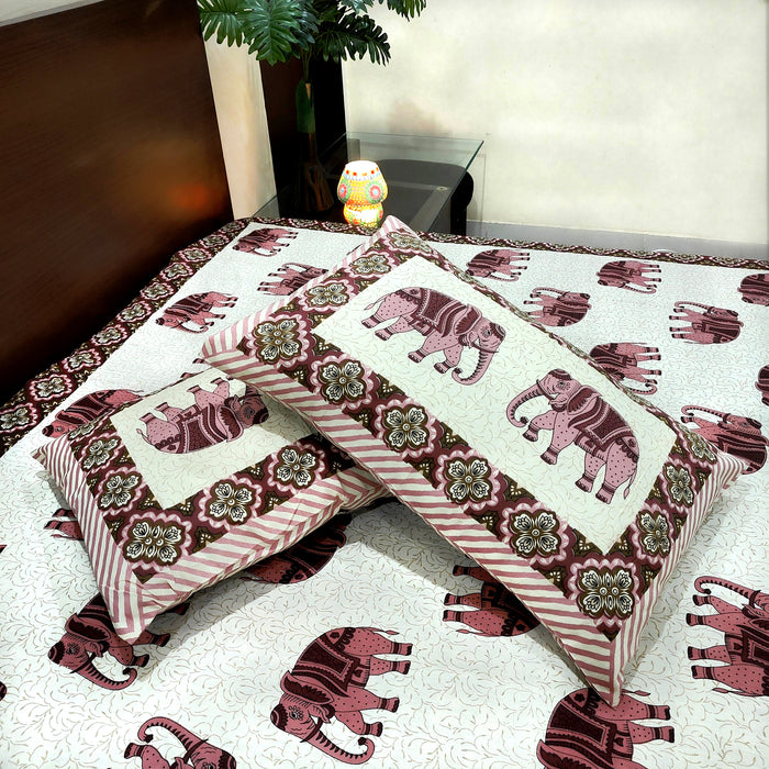 Home Decor Bedsheet with 2 Pillow Covers Pure Cotton Bedcover Queen Size Coverlet from Marika Textile