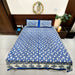 Floral Print Blue Colour Cotton Bedsheet with 2 Pillow Covers | Buy Online Bedsheet