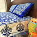 Floral Print Blue Colour Cotton Bedsheet with 2 Pillow Covers | Buy Online Bedsheet