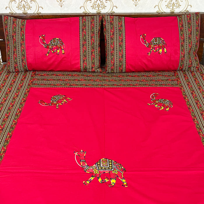 Pink Cotton Bedsheet Indian Bedspread Fate Wash Bedcover from Marika Textiles Bedding Coverlet