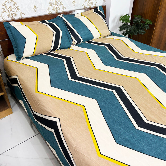 Home Decor Bedsheet Polycotton Bedspread King Size Bedcover Indian bedding Coverlet ZigZag Print