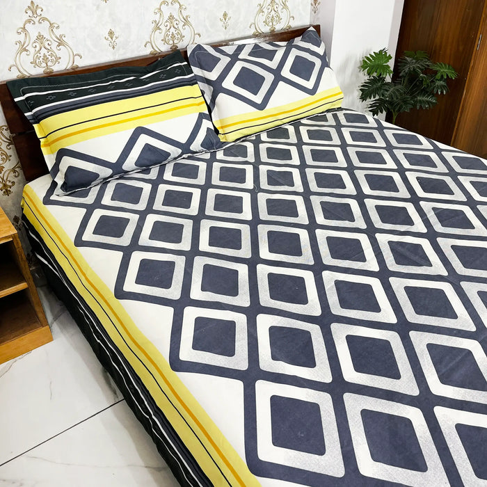 Polycotton Bedsheet with 2 Pillow Covers Indian Bedspread King Size Coverlet from Marika Textiles