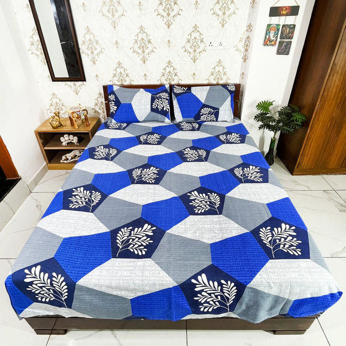 Traditional Bedsheet with Pillow Cover Sets Home Decor Bedspread Polycotton Printed Coverlet King Size