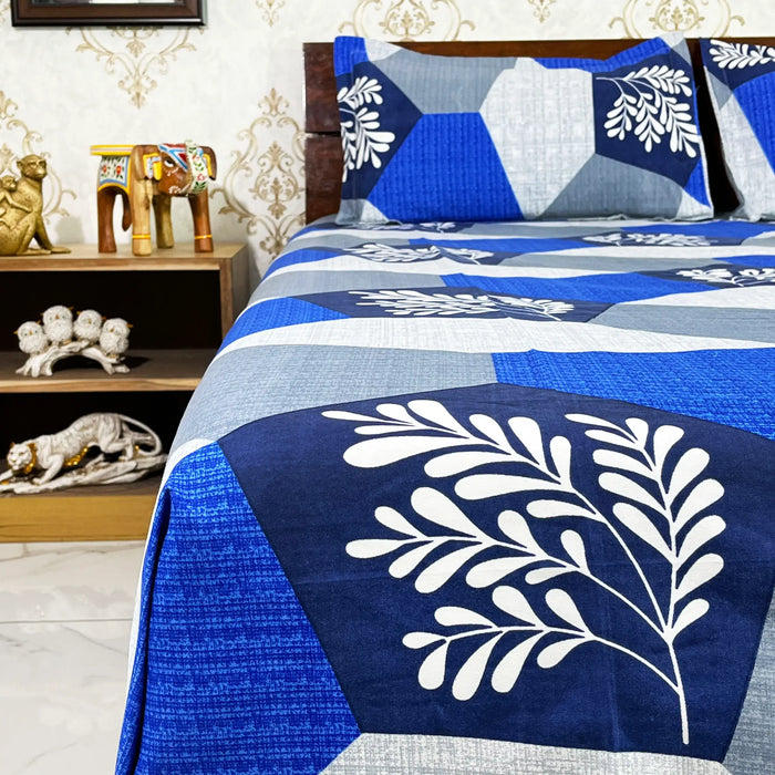 Traditional Bedsheet with Pillow Cover Sets Home Decor Bedspread Polycotton Printed Coverlet King Size