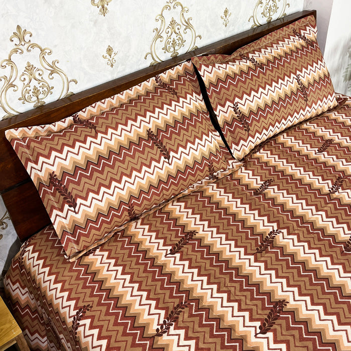 Home Decor Bedspread 100%Cotton Zigzag Design Printed Bedsheet