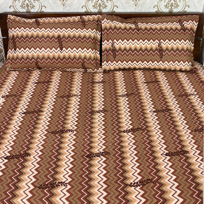 Home Decor Bedspread 100%Cotton Zigzag Design Printed Bedsheet