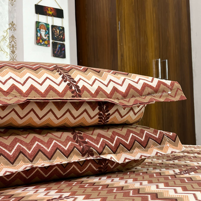 Home Decor Bedspread 100%Cotton Zigzag Design Printed Bedsheet