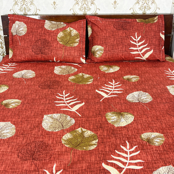 Cotton Ultra King Size Red Bedsheet Bed Decor Printed Bedspread