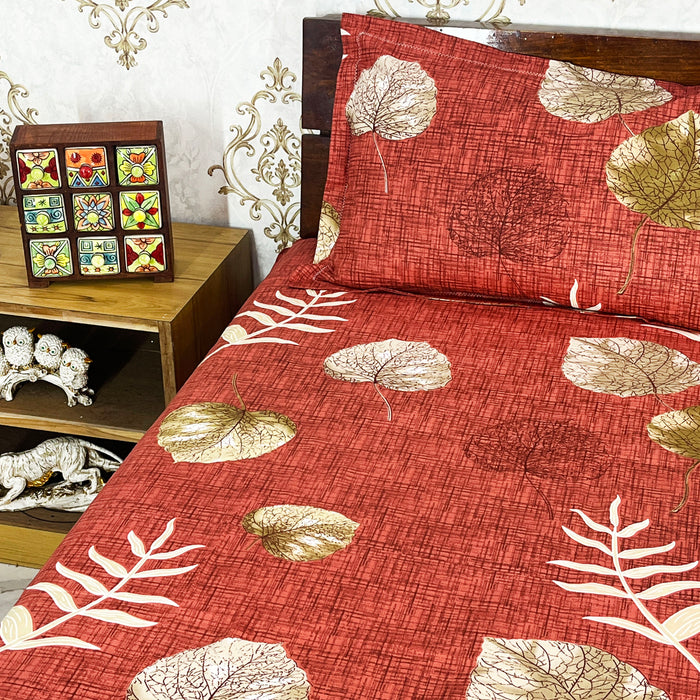 Cotton Ultra King Size Red Bedsheet Bed Decor Printed Bedspread