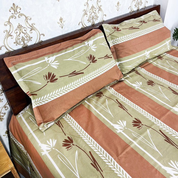 Beautiful 100% Pure Cotton Bedsheet with 2 Pillow Covers, 108X108 Inches Indoor Coverlet, from Marika Textiles