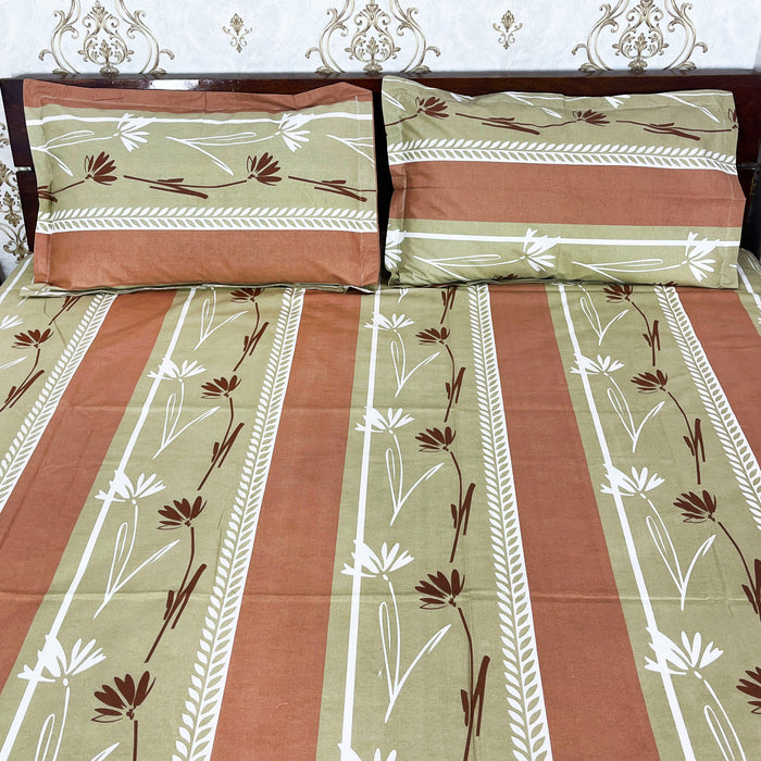 Beautiful 100% Pure Cotton Bedsheet with 2 Pillow Covers, 108X108 Inches Indoor Coverlet, from Marika Textiles