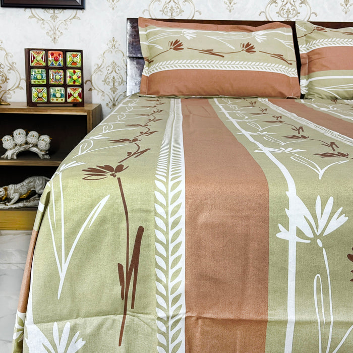 Beautiful 100% Pure Cotton Bedsheet with 2 Pillow Covers, 108X108 Inches Indoor Coverlet, from Marika Textiles