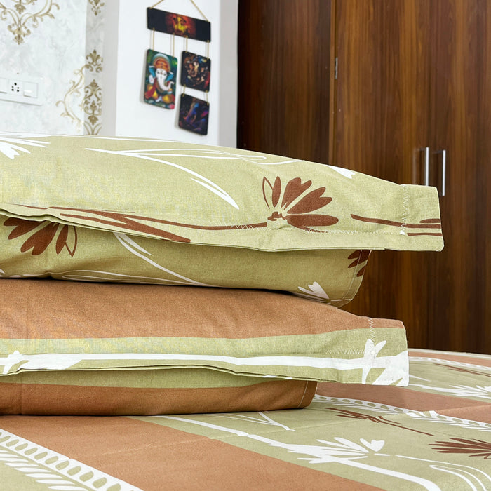 Beautiful 100% Pure Cotton Bedsheet with 2 Pillow Covers, 108X108 Inches Indoor Coverlet, from Marika Textiles