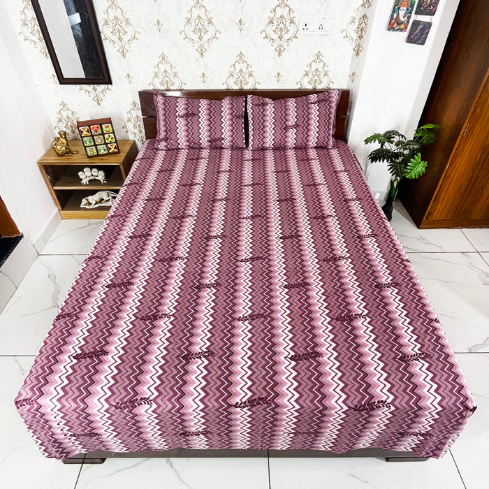 Purple Cotton Bedsheet from Marika Textiles, Indian Bedspread and Bedding Coverlet for Bed Decor