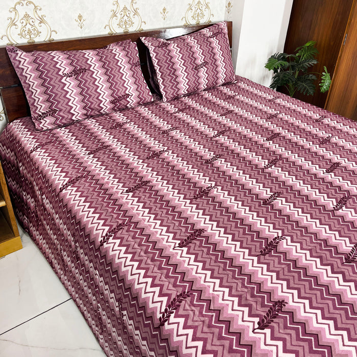 Purple Cotton Bedsheet from Marika Textiles, Indian Bedspread and Bedding Coverlet for Bed Decor