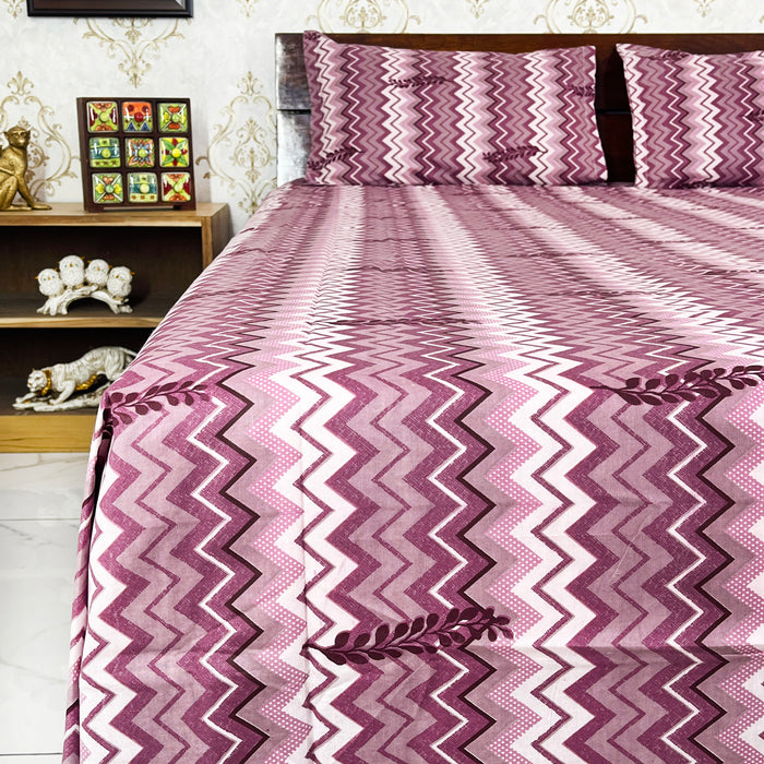 Purple Cotton Bedsheet from Marika Textiles, Indian Bedspread and Bedding Coverlet for Bed Decor