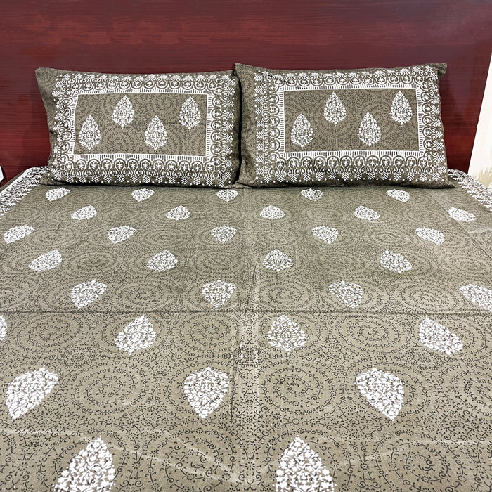 Cotton Bedsheet with 2 Pillow Cover Indian Design Bedcover | Buy Now