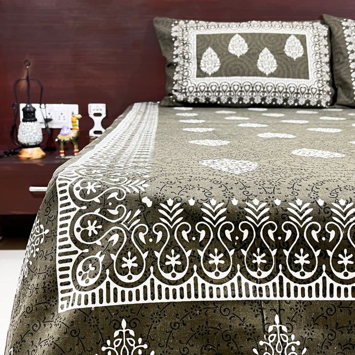 Cotton Bedsheet with 2 Pillow Cover Indian Design Bedcover | Buy Now