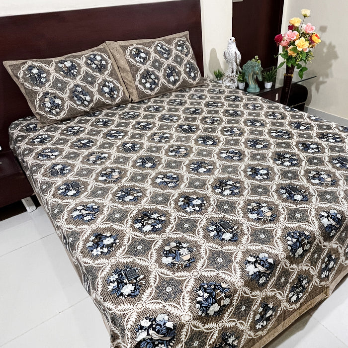 'Marika Textiles' Cotton Bedsheet with 2 Pillow Cover King Size Printed Bedcover From Marika Textiles