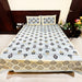 King Size Bedsheet Blue Floral Print Bedcover With Pillow Covers | Shop Now