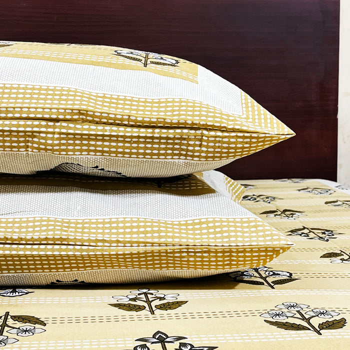 Buy Beutiful & Decorative Bedsheet For Your Bedding Yellow Colour | Pillow Covers