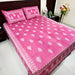 Buy Pink Colour Cotton Bedsheet with 2 Pillow Cover Set | Shop Now