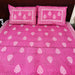 Buy Pink Colour Cotton Bedsheet with 2 Pillow Cover Set | Shop Now