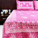 Buy Pink Colour Cotton Bedsheet with 2 Pillow Cover Set | Shop Now