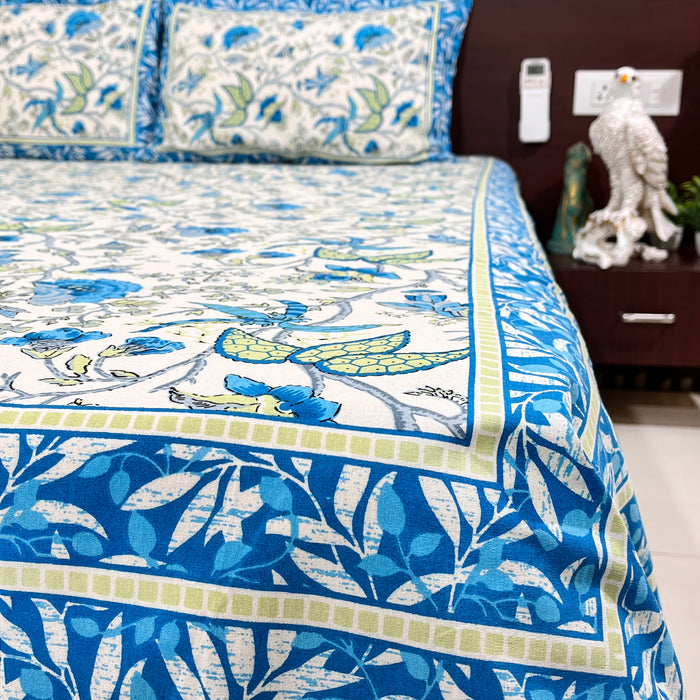 King Size Cotton Bedsheet with Pillow Covers, Traditional Bedspreads, Indoor Bedcovers, Bedding Coverlet