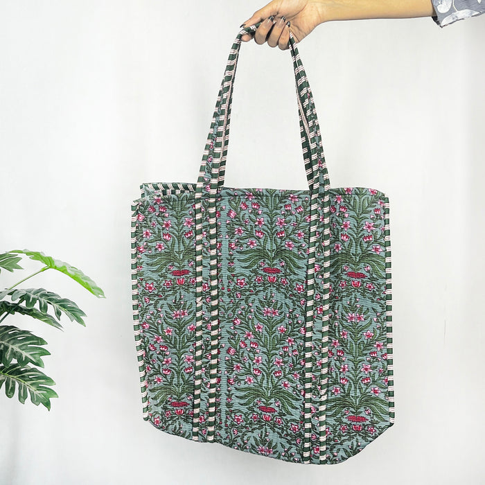 Olive Floral Print Tote Bag Eco-Friendly Shopping Bags Style for Every Occasion