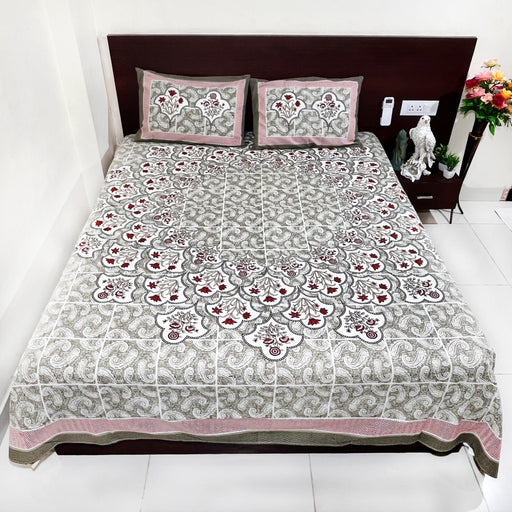 Buy Now Multicolour Quality Cotton Bedsheet King size Bedsheet | Pillow Cover Set