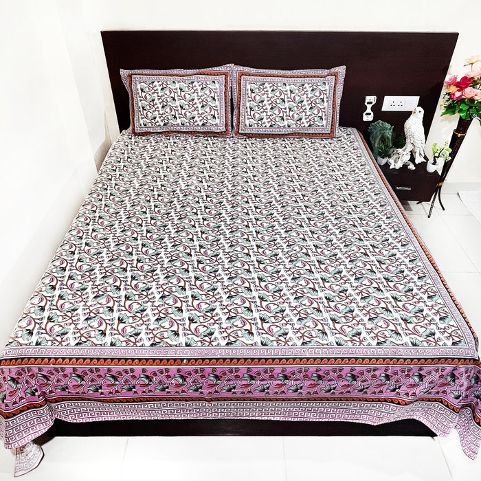 Buy Now Pink Colour Cotton Bedsheet For Your Bedding | With Pillow Covers Set