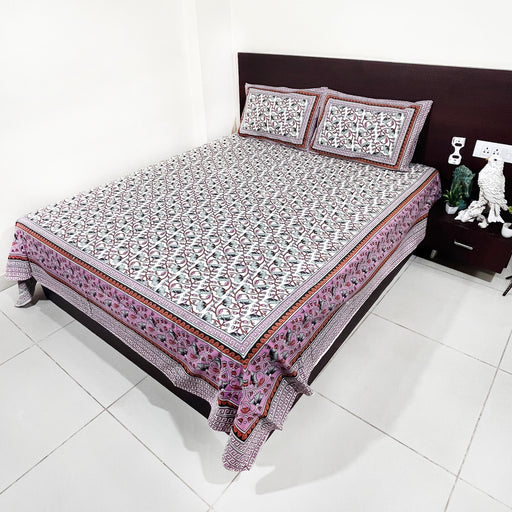 Buy Now Pink Colour Cotton Bedsheet For Your Bedding | With Pillow Covers Set