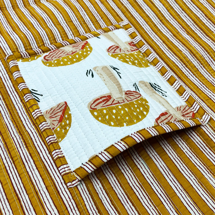 Charming Yellow Mushroom Print Cotton Tote Bag - Eco-Friendly & Versatile for Every Occasion