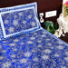 Buy Premium Quality Cotton Bedsheet with 2 Pillow Cover | Blue Bedspread 