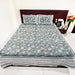 Shop Indian Cotton Bedspread Floral Print Green Bedcover | 2 Pillow Cover