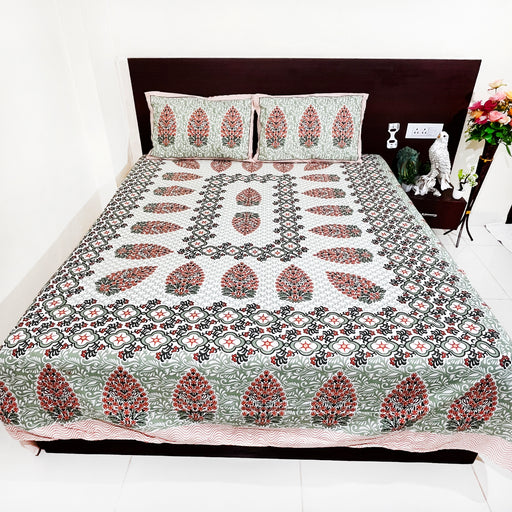 Multicolour Pure Cotton Bedsheet with 2 Pillow Cover Set | Buy Now