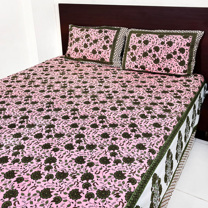 Pink Colour Exclusive Cotton Bedsheet For Your Bedding | Shop Now