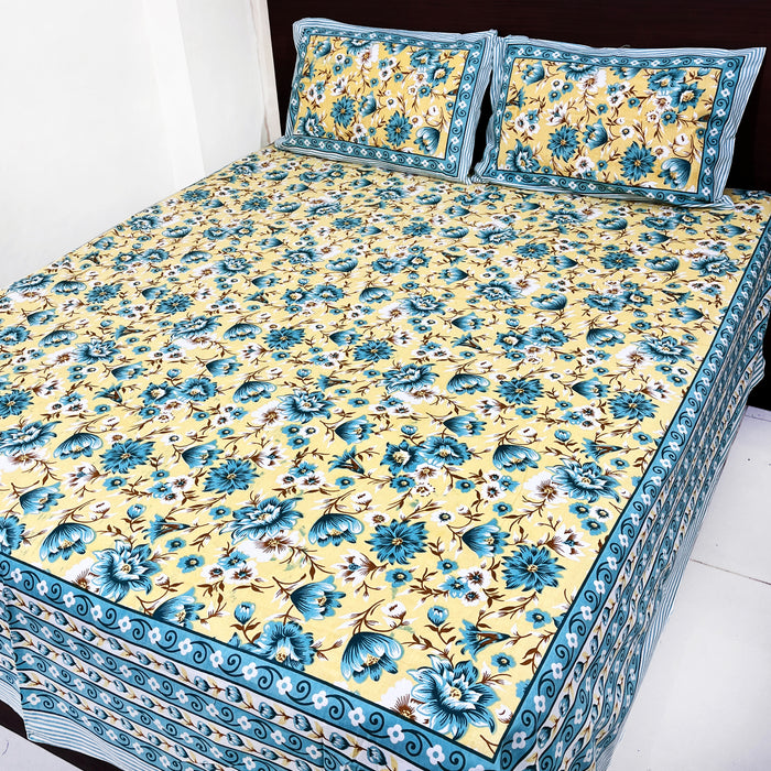 Multicolour Cotton Bedsheet For Your Bedding With 2 pillow Covers Set | Buy Now