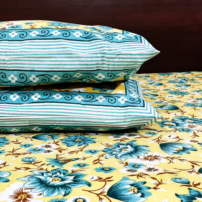 Multicolour Cotton Bedsheet For Your Bedding With 2 pillow Covers Set | Buy Now