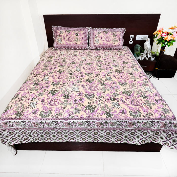 Pure Cotton Bedsheet with 2 Pillow Cover Traditional Bedcover King Size Bedspread Buy Online Bedsheet