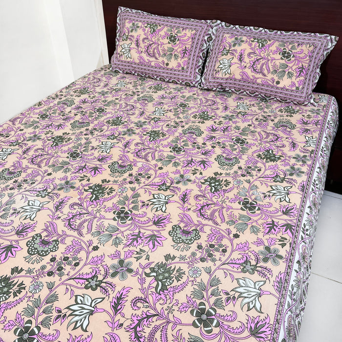 Pure Cotton Bedsheet with 2 Pillow Cover Traditional Bedcover King Size Bedspread Buy Online Bedsheet