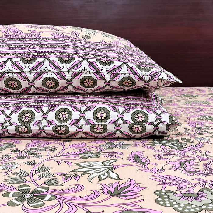 Pure Cotton Bedsheet with 2 Pillow Cover Traditional Bedcover King Size Bedspread Buy Online Bedsheet