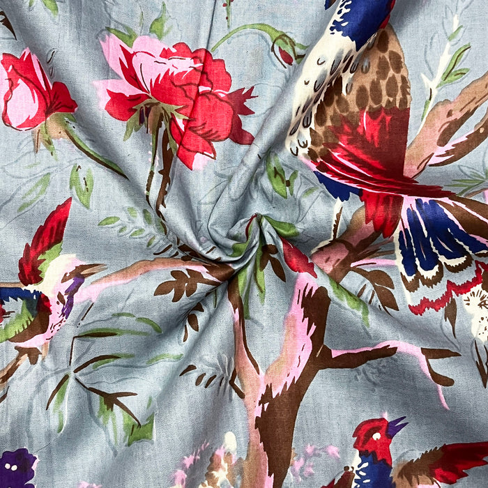 60x60 Cotton Bird Print Fabric, 90 GSM Material from Marika Textiles, Perfect for Garments