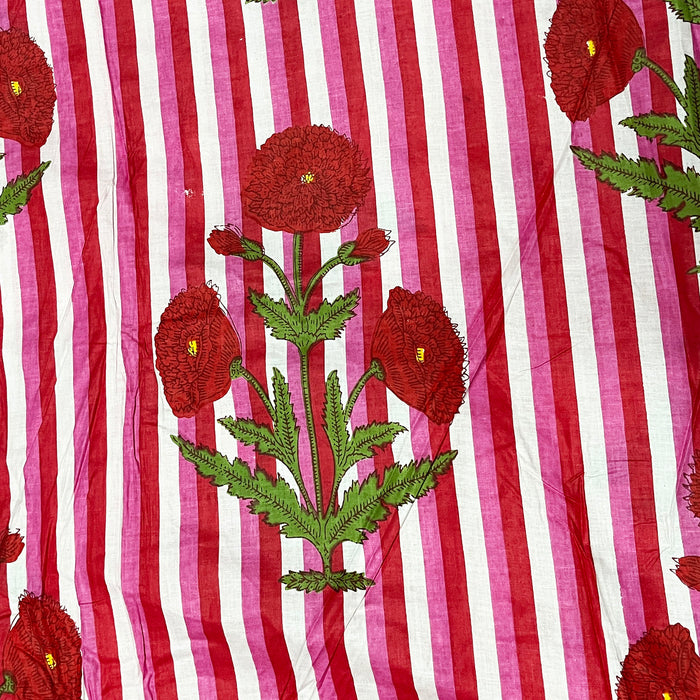 60X60 Red 100% Cotton Fabric Floral Pattern Soft Fabric From Marika Textiles